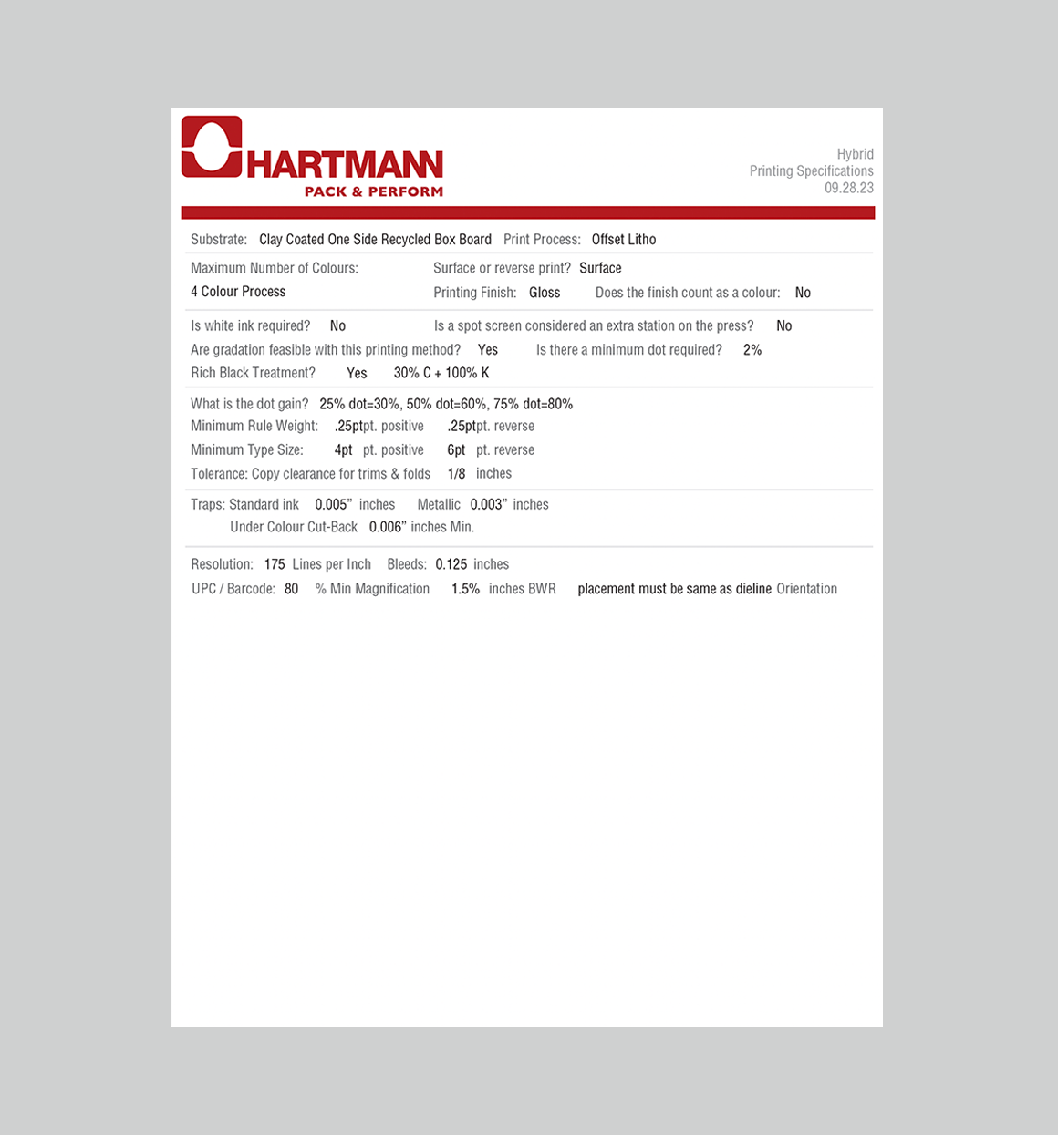 Hybrid Printing Specification
