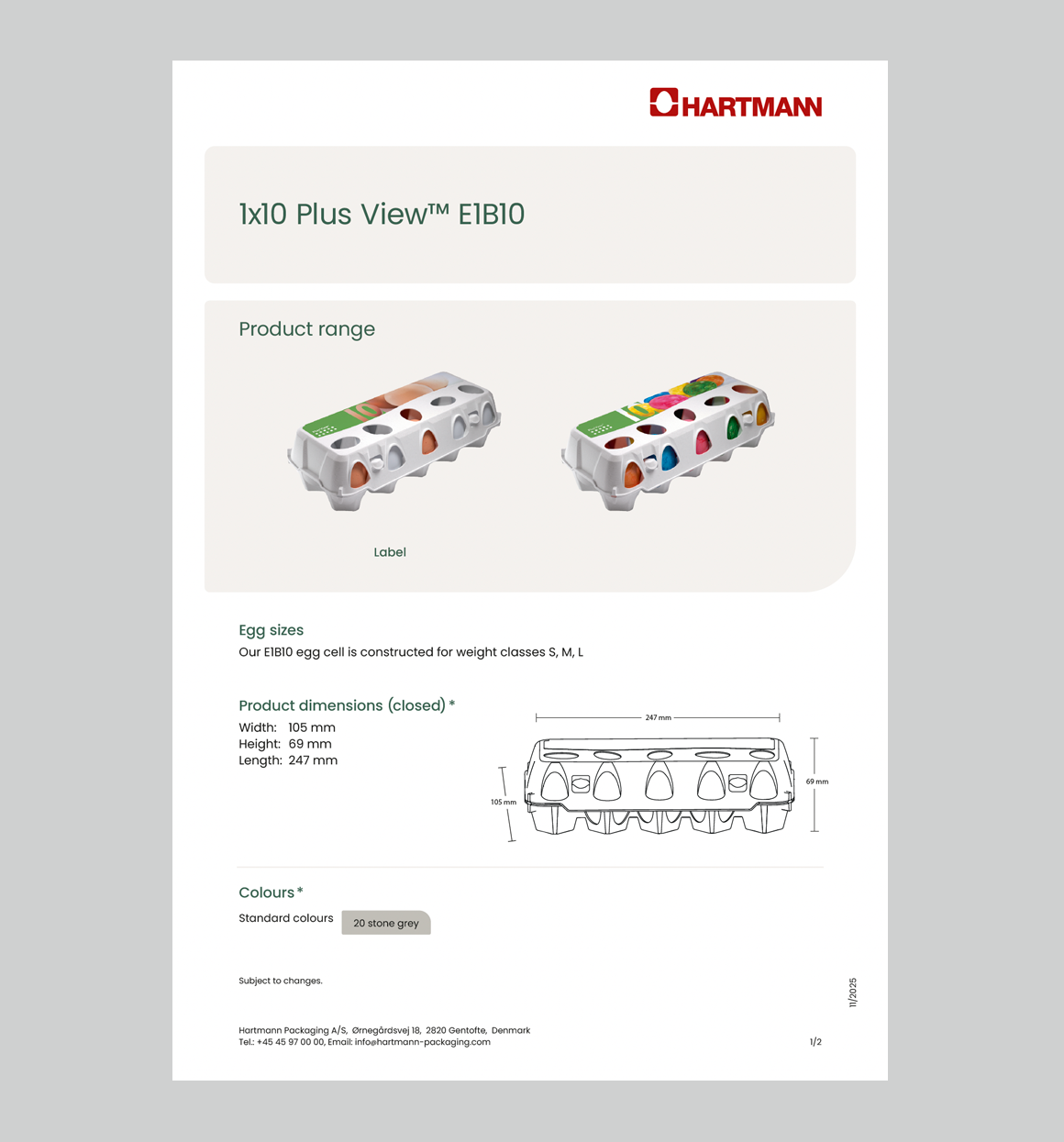 Data sheet 1x10 Plus View E1B10