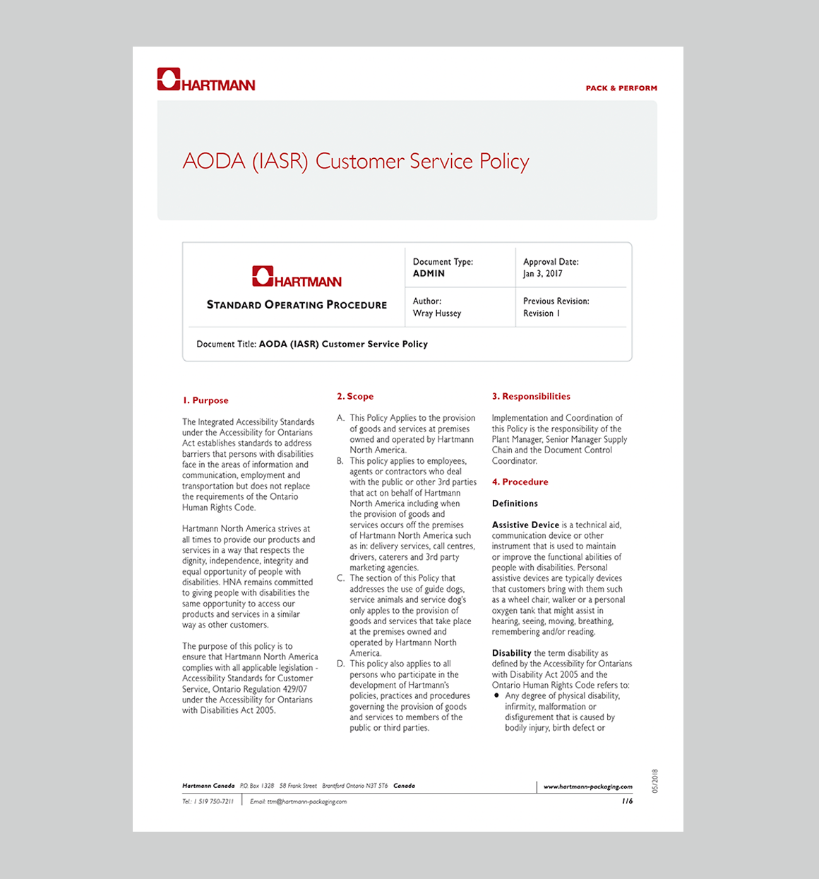 Customer Service Policy NA