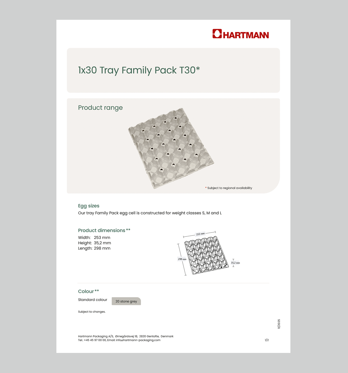 Data sheet 1x30 Tray Family Pack T30