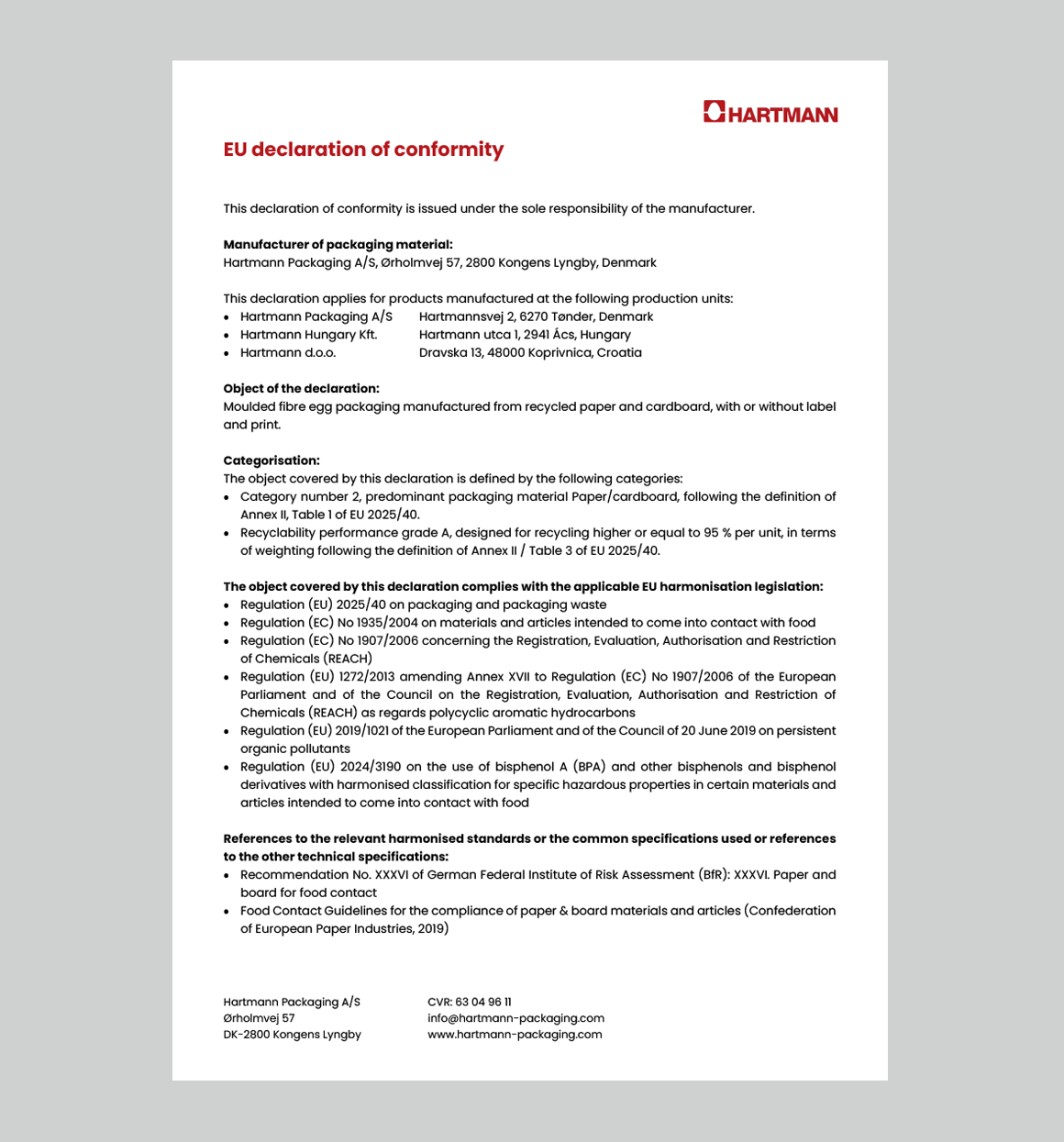 EU Declaration of Conformity