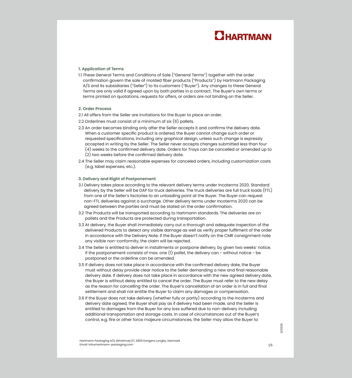 General terms and conditions of sale 6/2026