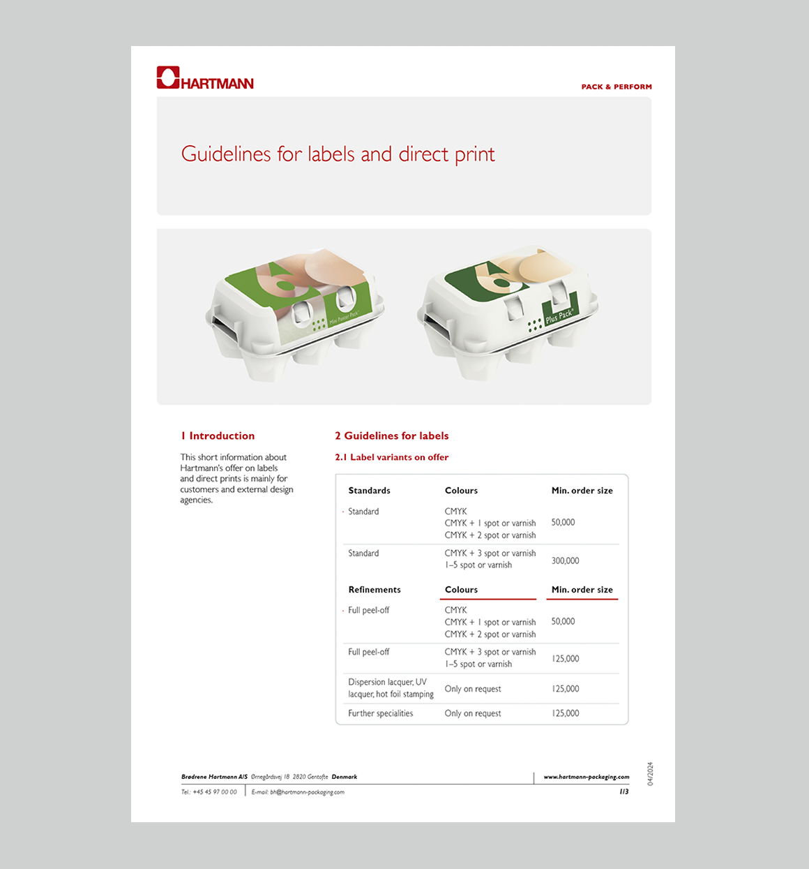 Guidelines for Label and Direct Print