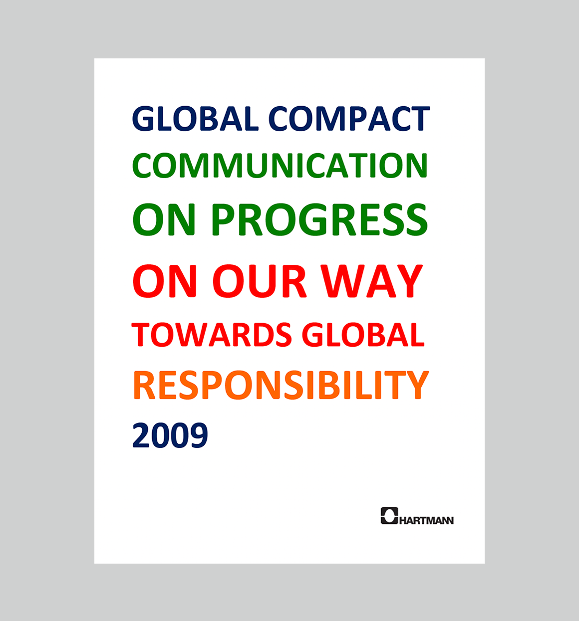 COP Sustainability Report Hartmann 2009